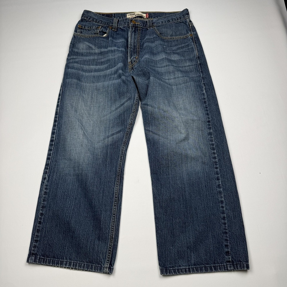 Levis 569 Loose Straight Jeans Mens 34x27 Medium Wash Blue Relaxed Denim Pants